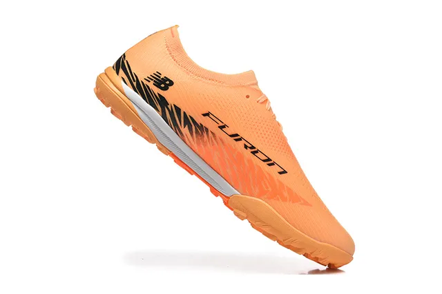 New Balance برتقالي أسود Knit Upper Outsole Turf أحذية كرة القدم 3