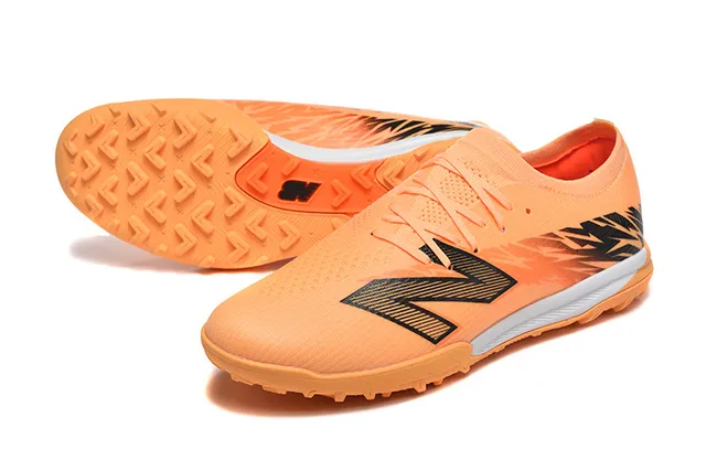 New Balance برتقالي أسود Knit Upper Outsole Turf أحذية كرة القدم 6