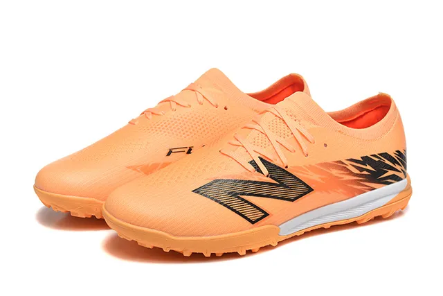 New Balance برتقالي أسود Knit Upper Outsole Turf أحذية كرة القدم 8