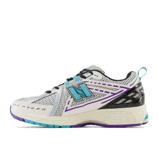 New Balance White Purple Mesh Upper Geometric Synthetic Overlays Lifestyle Sneakers