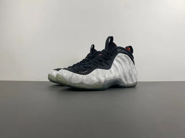 Nike Air Foamposite One Crackle White Black Basketball Shoes 12