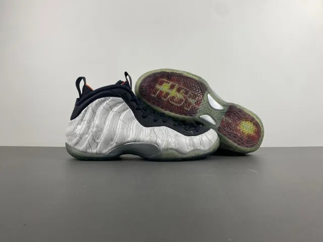 Nike Air Foamposite One Crackle White Black Basketball Shoes 14