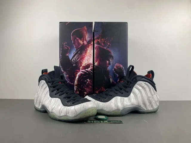 Nike Air Foamposite One Crackle White Black Basketball Shoes 16