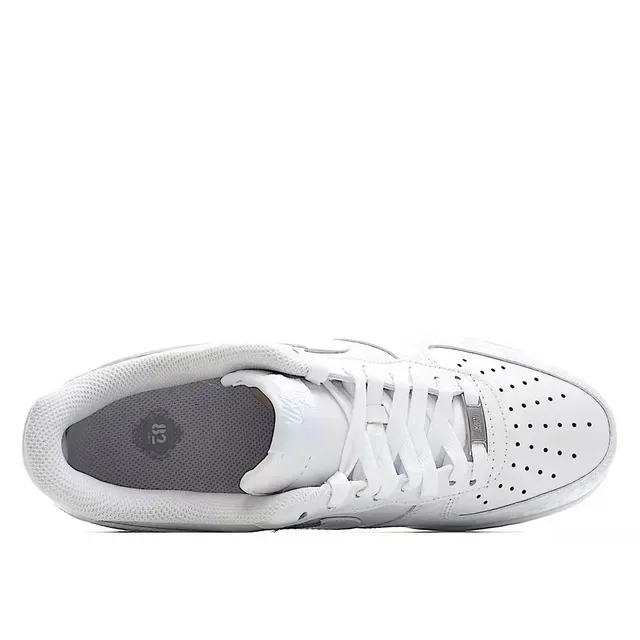 Nike Air Force 1 All-White Embossed Floral Lifestyle Sneakers 7