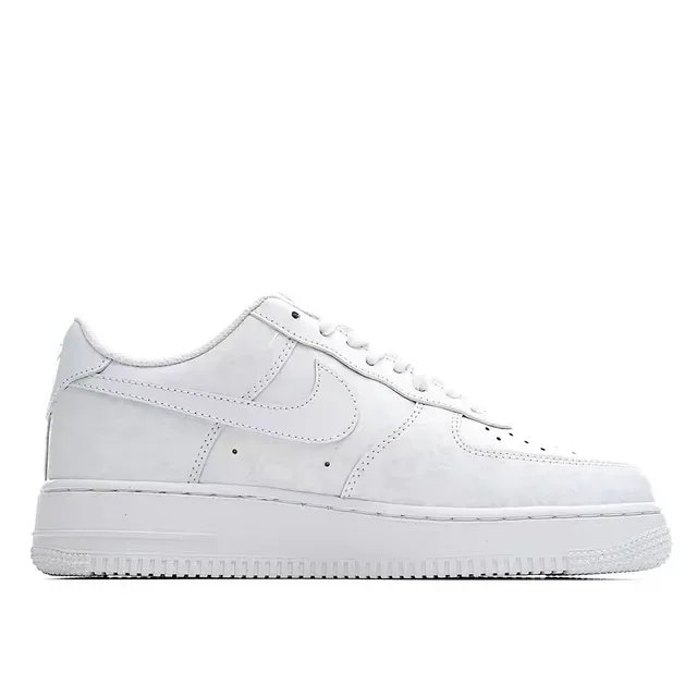 Nike Air Force 1 All-White Embossed Floral Lifestyle Sneakers 8