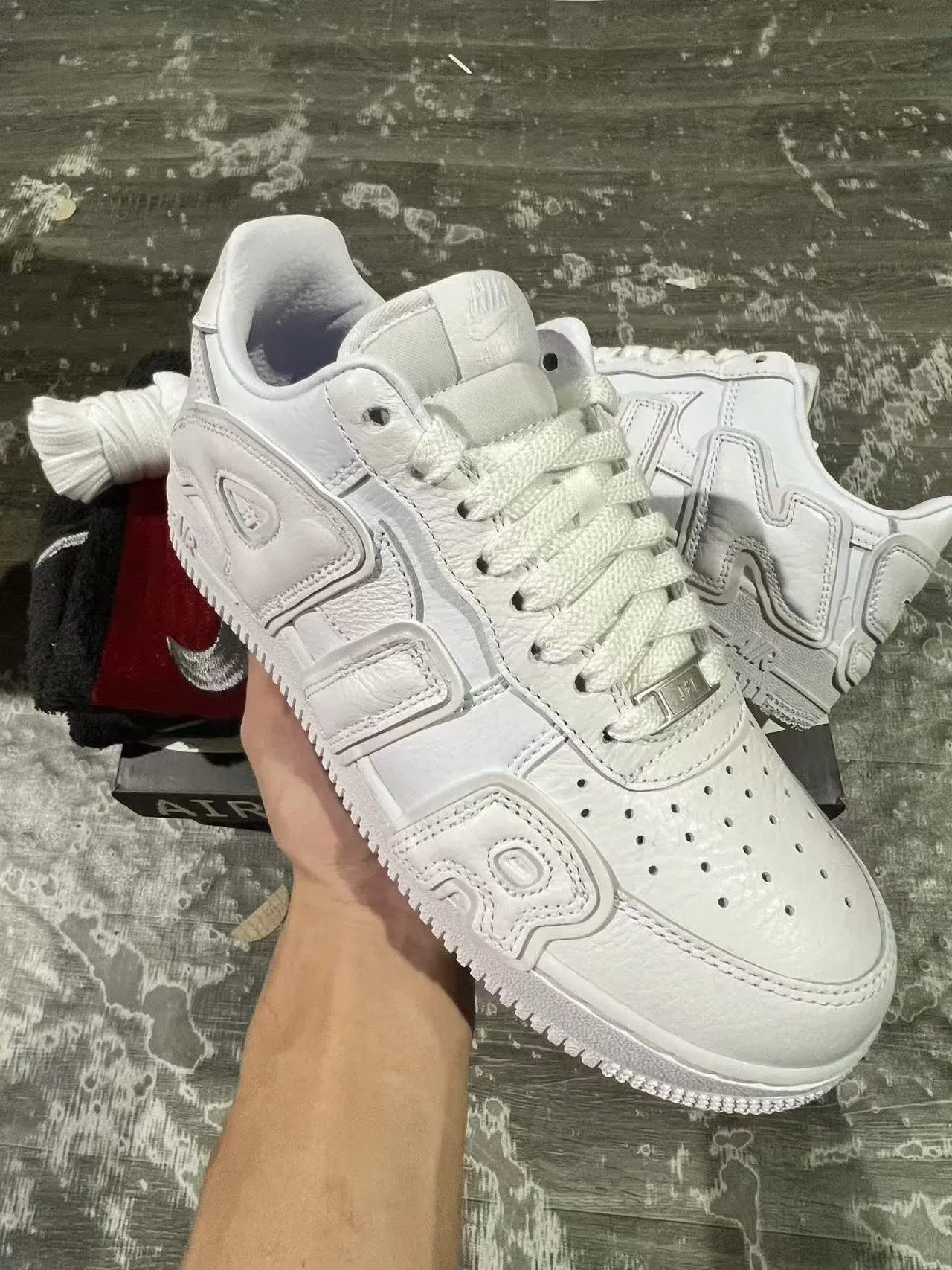 Nike Air Force 1 All-White Leather Lifestyle Sneakers 2