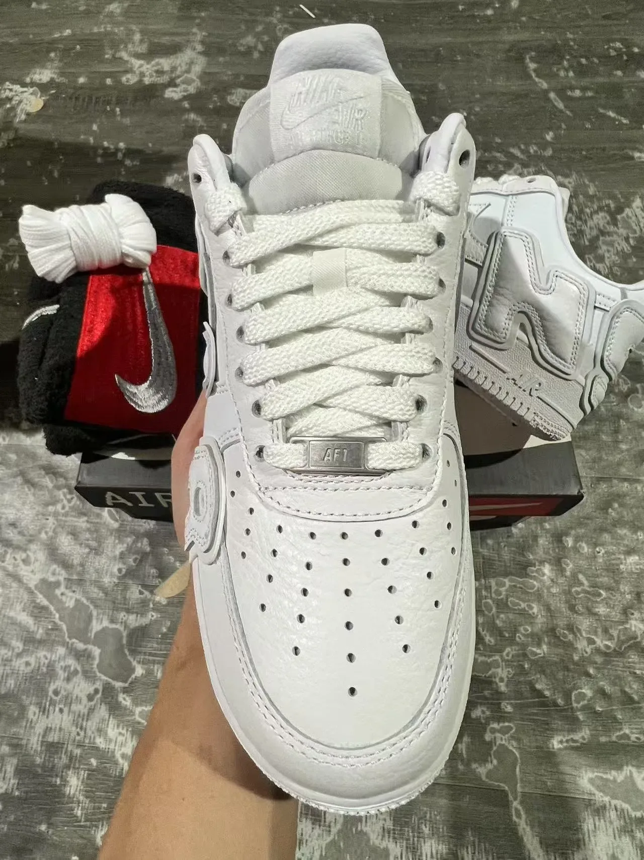 Nike Air Force 1 All-White Leather Lifestyle Sneakers 3