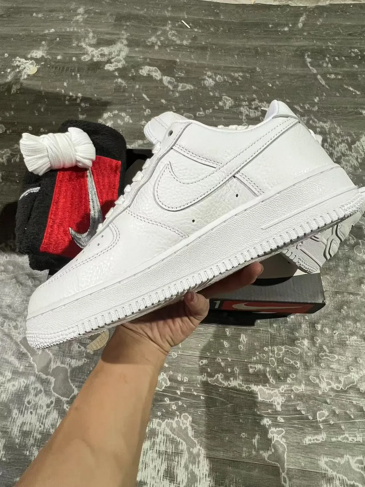 Nike Air Force 1 All-White Leather Lifestyle Sneakers 5