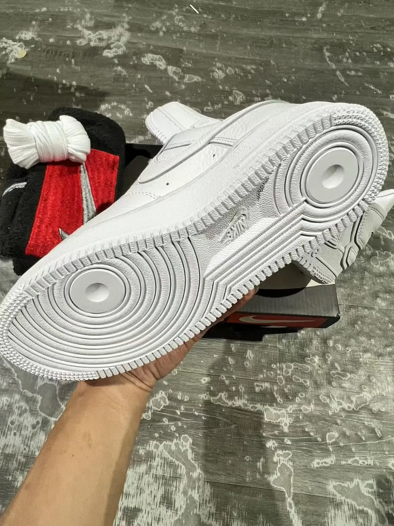 Nike Air Force 1 All-White Leather Lifestyle Sneakers 6