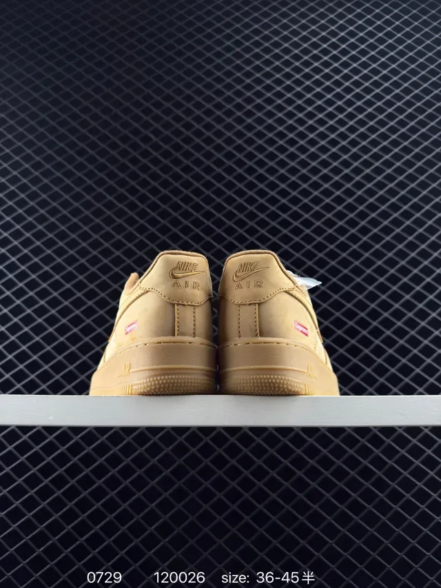 Nike Air Force 1 Beige Red Low-Top Monochrome Tan Lifestyle Sneakers 3