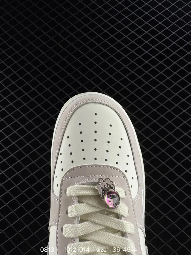 Nike Air Force 1 Beige Textured Swoosh Lifestyle Sneakers 2