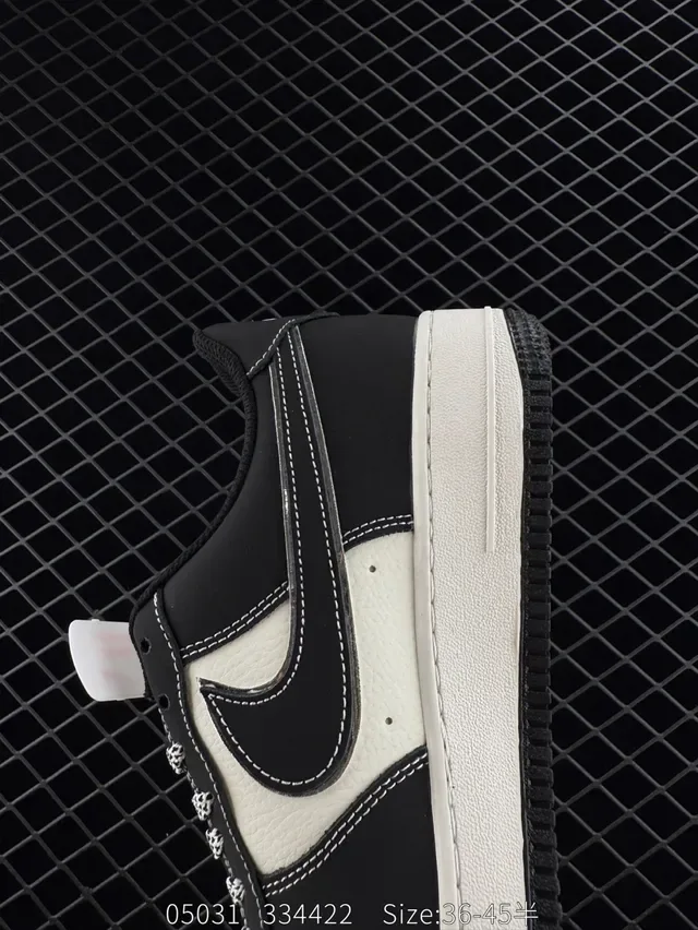 Nike Air Force 1 Black and Off-White Lifestyle Sneakers 3