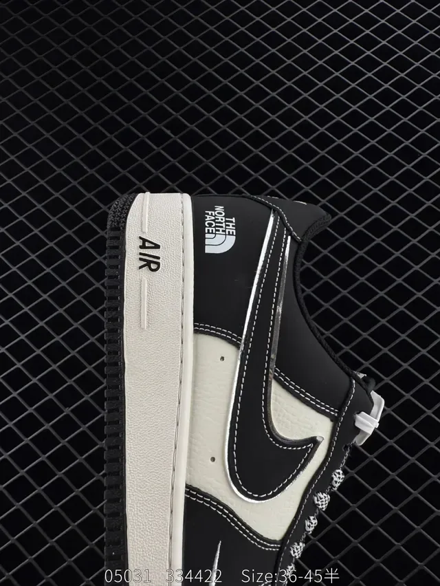 Nike Air Force 1 Black and Off-White Lifestyle Sneakers 4