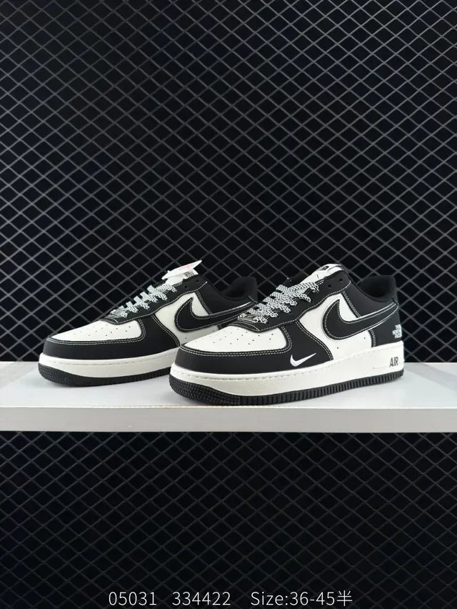 Nike Air Force 1 Black and Off-White Lifestyle Sneakers 6