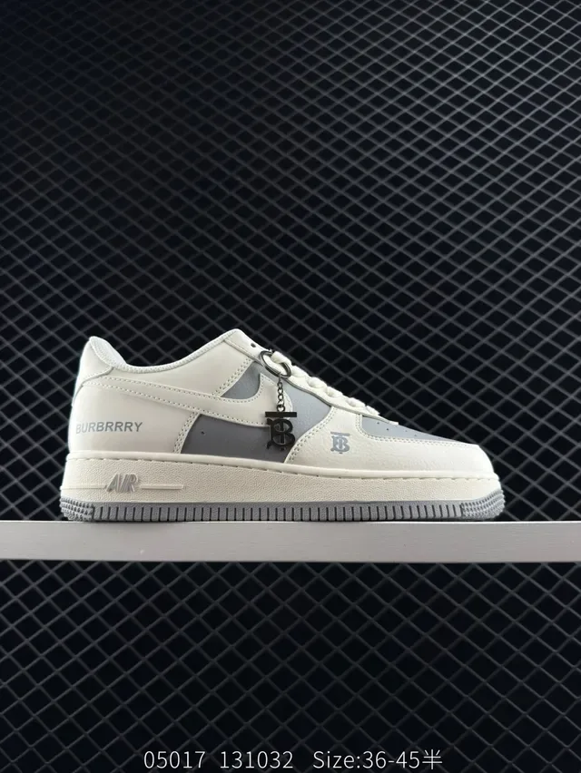 Nike Air Force 1 Low Beige Black White Lifestyle Sneakers 3