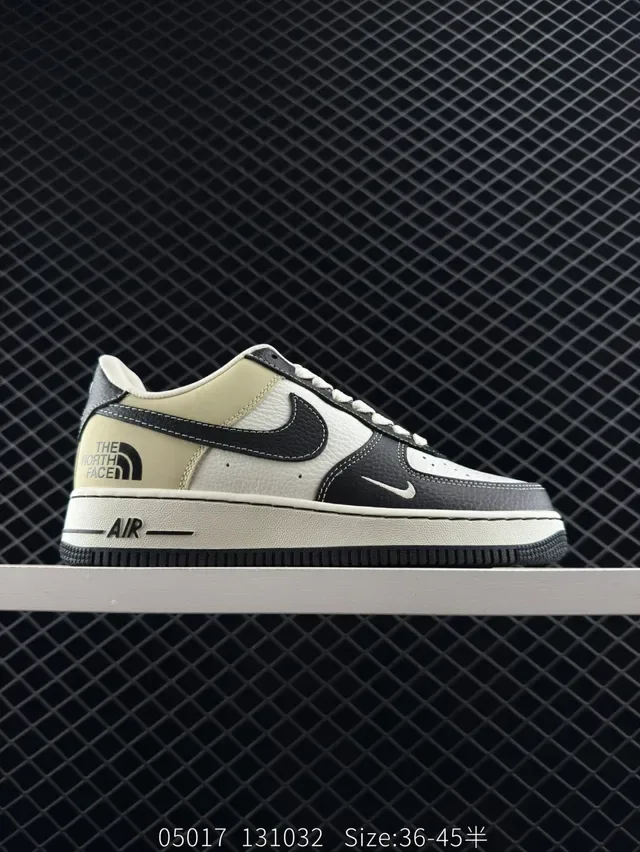 Nike Air Force 1 Low Beige Black White Lifestyle Sneakers 5