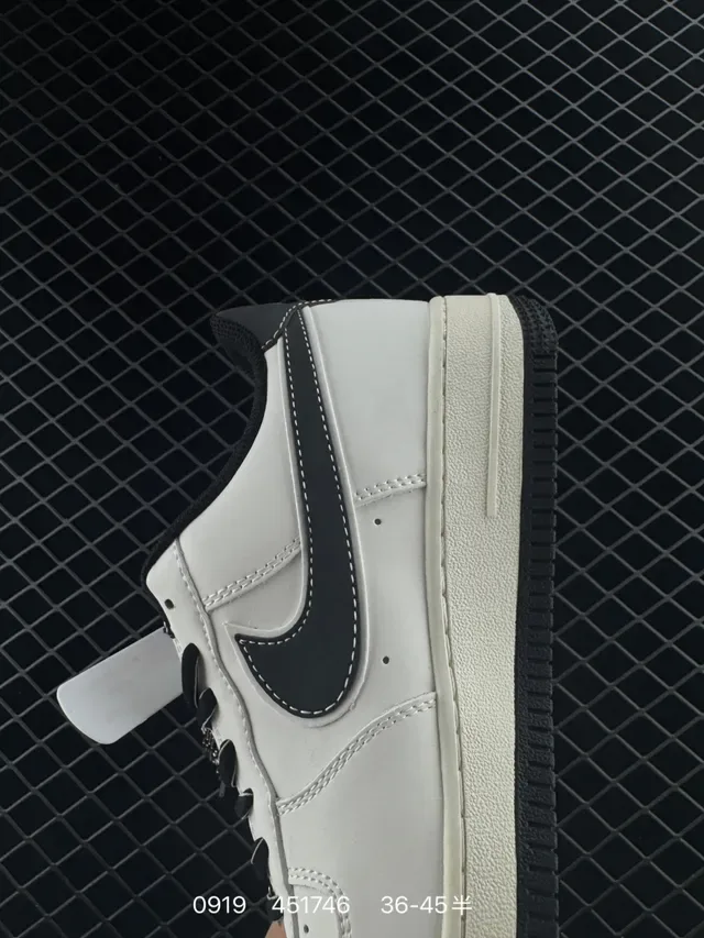 Nike Air Force 1 Low Stussy Collaboration Off-White Black Red Lifestyle Sneakers 3