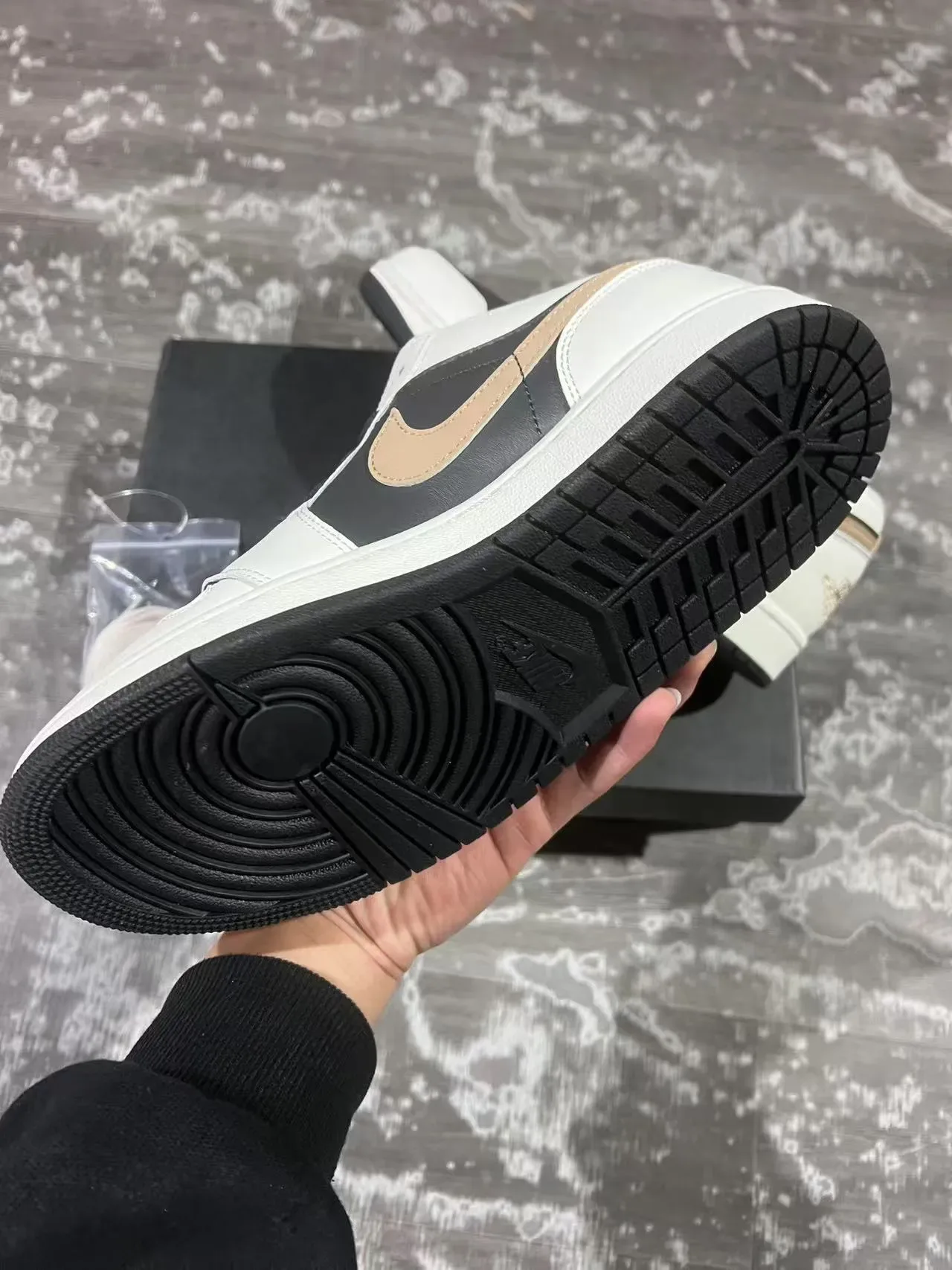 Nike Air Force 1 Low White Black Beige Lifestyle Sneakers 6