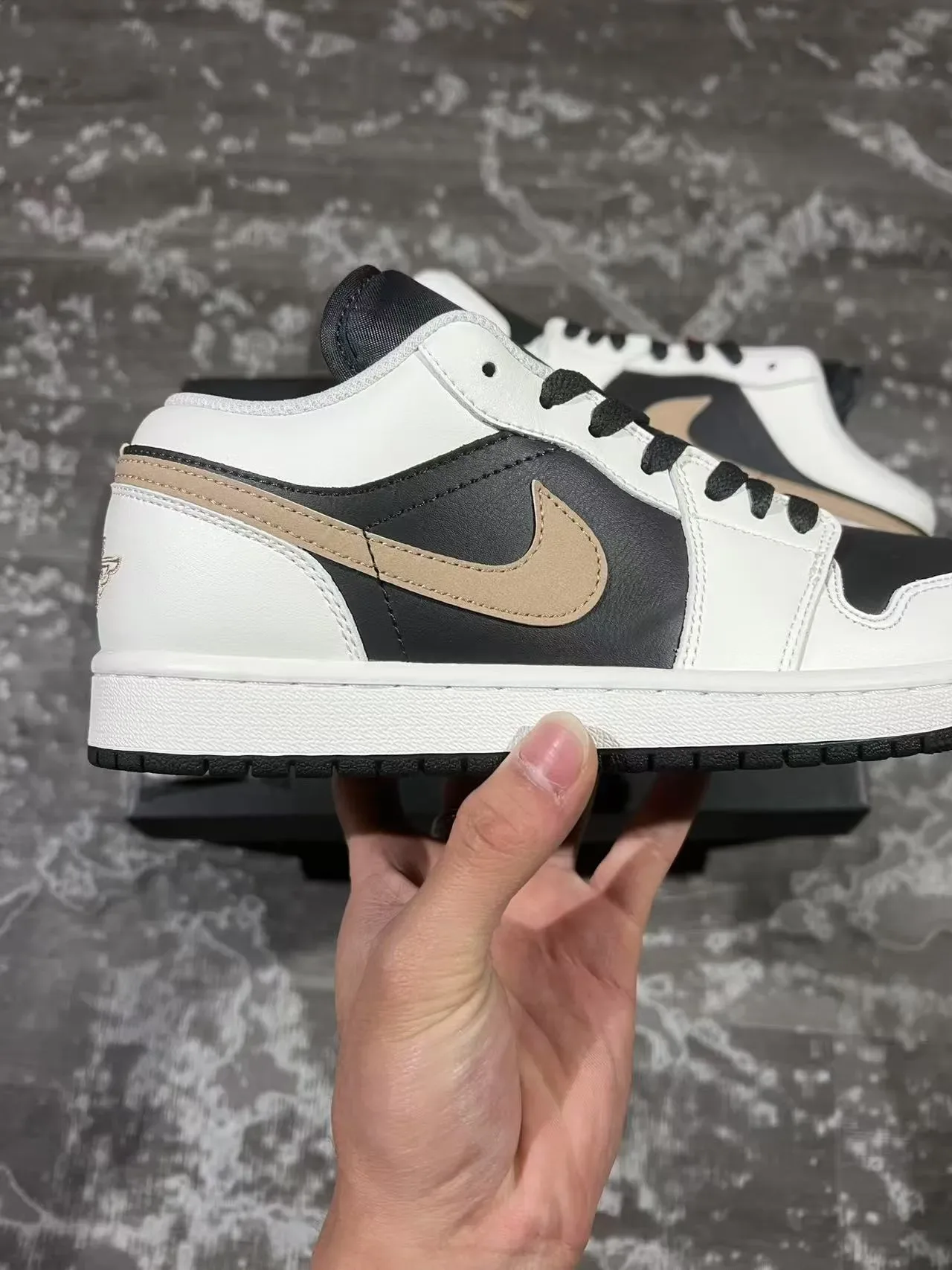 Nike Air Force 1 Low White Black Beige Lifestyle Sneakers 7