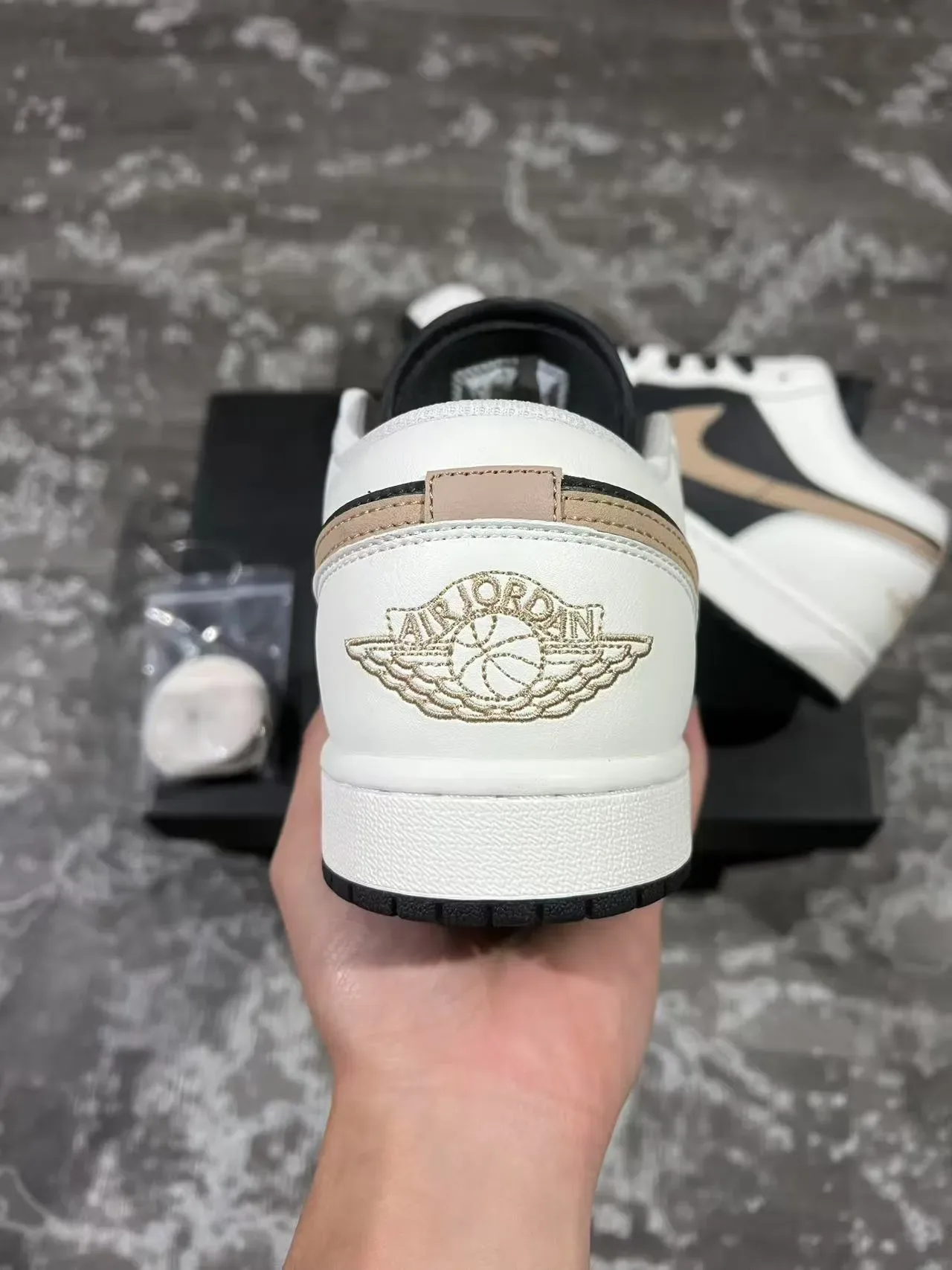 Nike Air Force 1 Low White Black Beige Lifestyle Sneakers 8