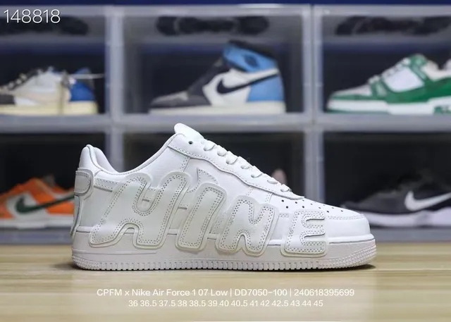Nike Air Force 1 Low White Raised Lettering Lifestyle Sneakers 3