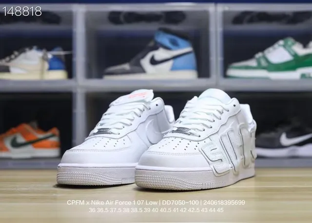 Nike Air Force 1 Low White Raised Lettering Lifestyle Sneakers 5