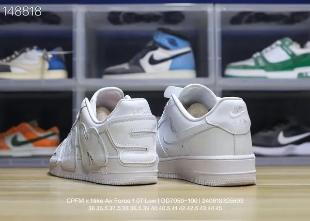 Nike Air Force 1 Low White Raised Lettering Lifestyle Sneakers 6