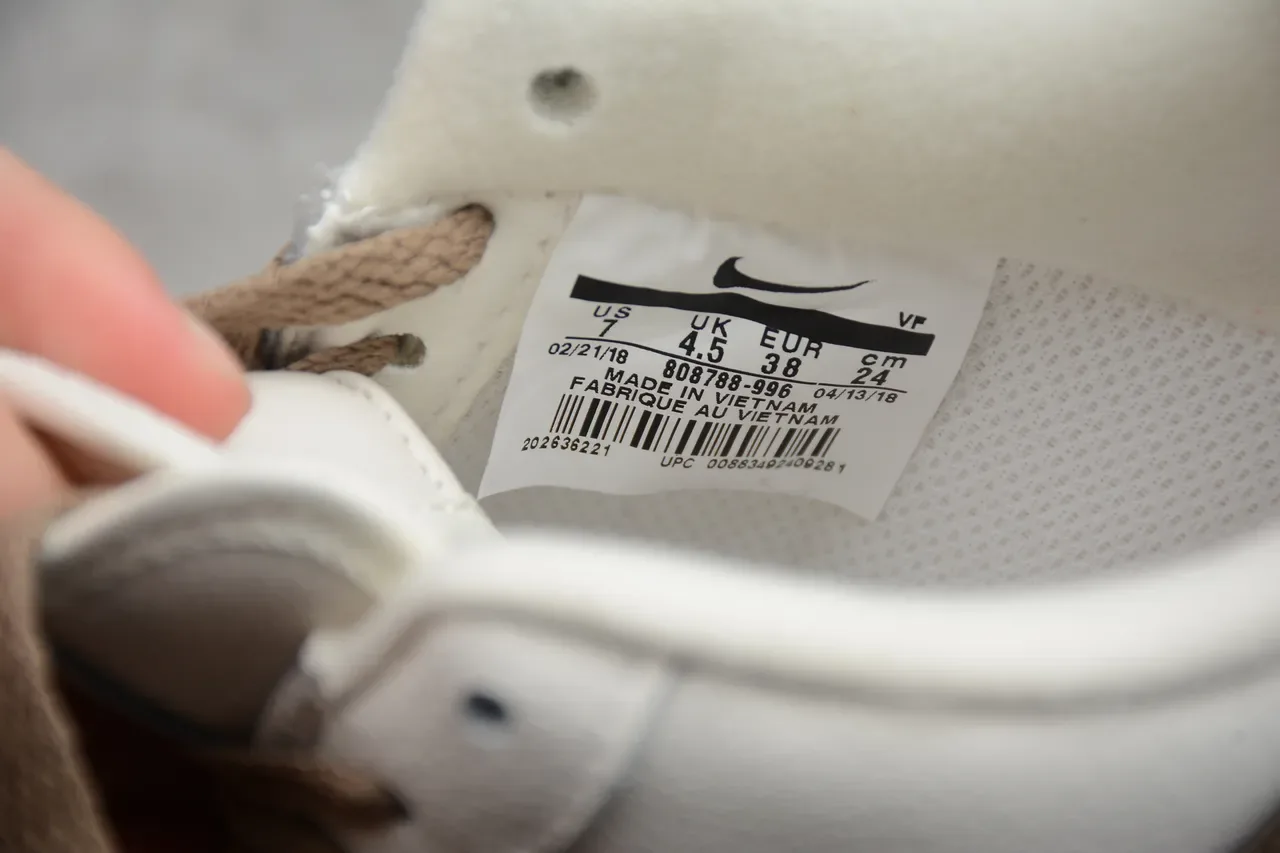 Nike Air Force 1 Off-White Tan Red Lifestyle Sneakers 8
