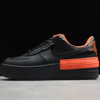Nike Air Force 1 Platform Black Orange Lifestyle Sneakers