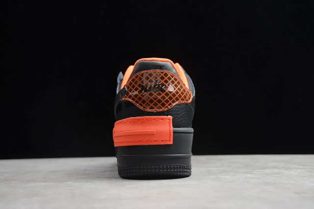 Nike Air Force 1 Platform Black Orange Lifestyle Sneakers 2