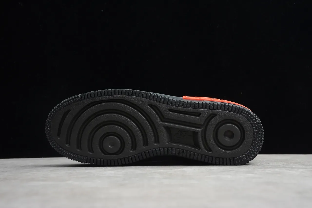 Nike Air Force 1 Platform Black Orange Lifestyle Sneakers 3