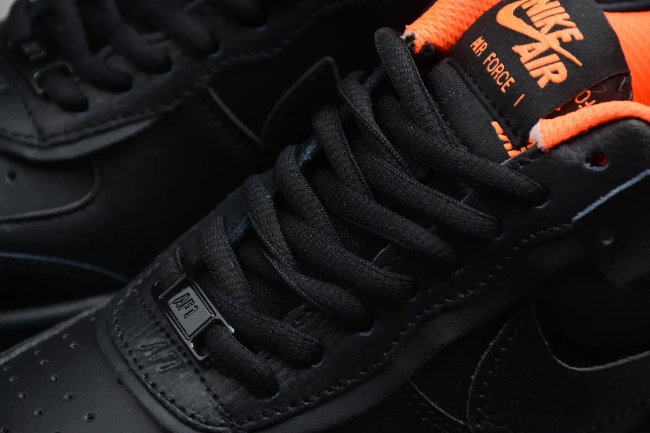Nike Air Force 1 Platform Black Orange Lifestyle Sneakers 13