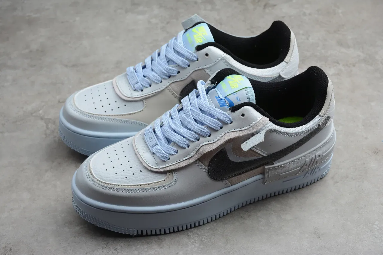 Nike Air Force 1 Platform Light Gray White Lifestyle Sneakers 10
