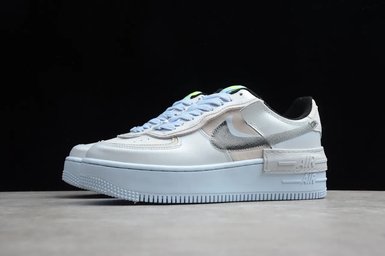 Nike Air Force 1 Platform Light Gray White Lifestyle Sneakers 15