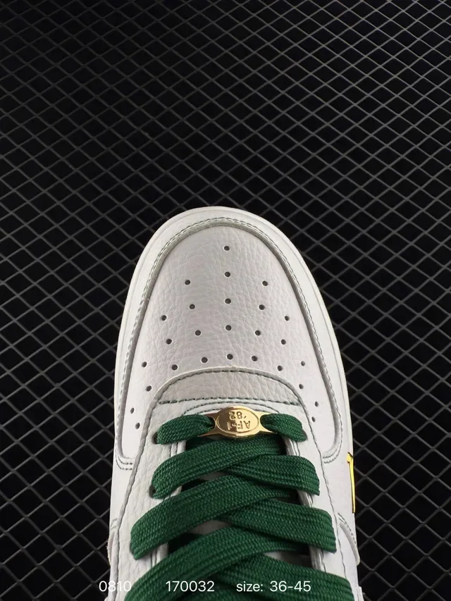 Nike Air Force 1 White and Green Lifestyle Sneakers 2
