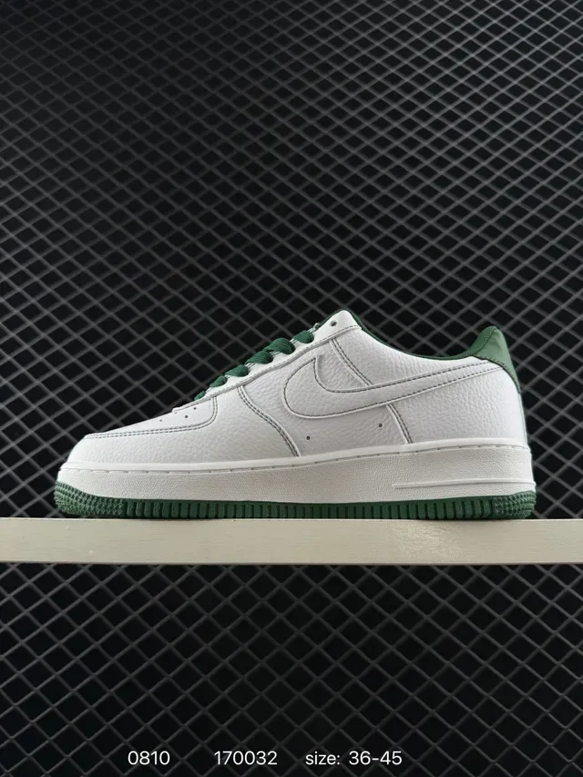 Nike Air Force 1 White and Green Lifestyle Sneakers 4