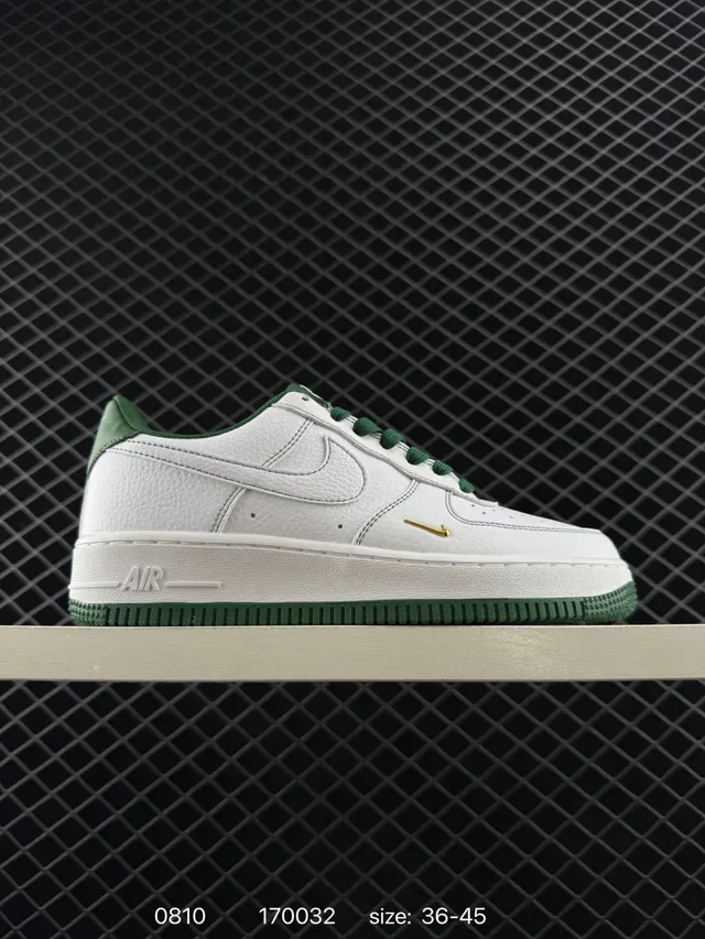 Nike Air Force 1 White and Green Lifestyle Sneakers 5