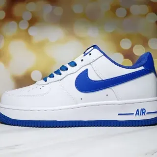 Nike Air Force 1 White and Royal Blue Lifestyle Sneakers