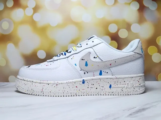 Nike Air Force 1 Branco e Royal Blue Sneakers Lifestyle 8