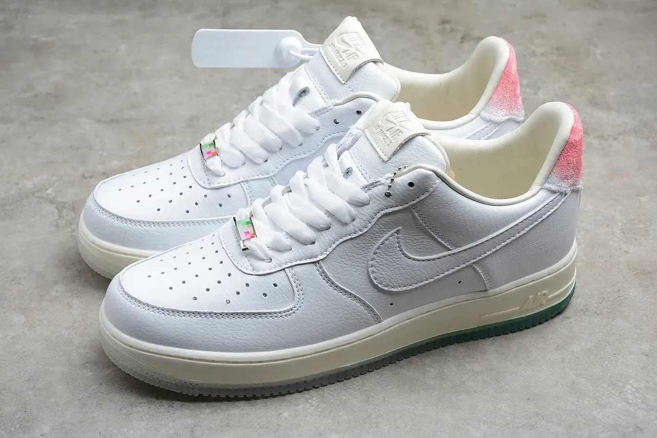 Nike Air Force 1 White Pink Gradient Heel Lifestyle Sneakers 8