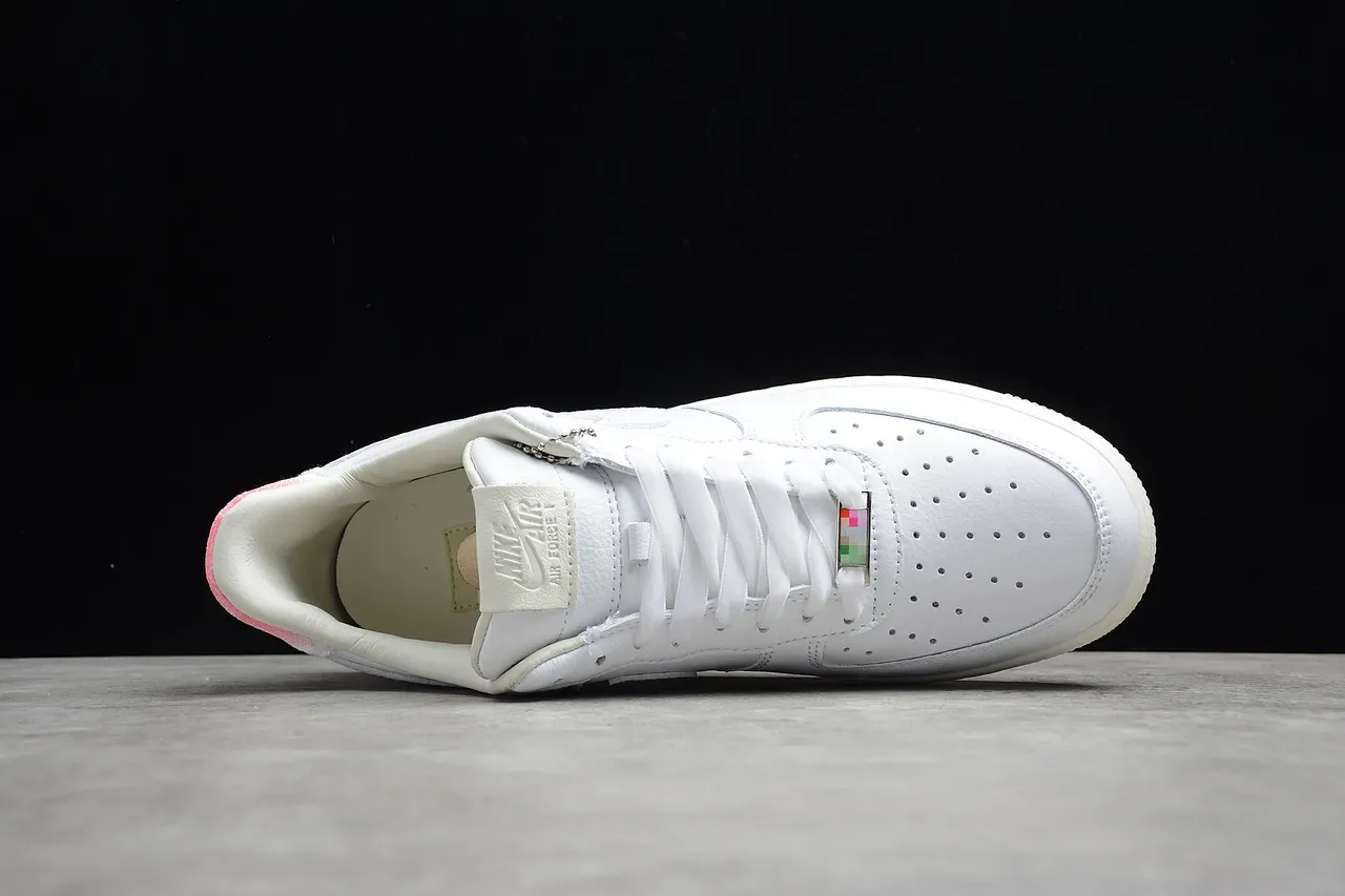Nike Air Force 1 White Pink Gradient Heel Lifestyle Sneakers 11