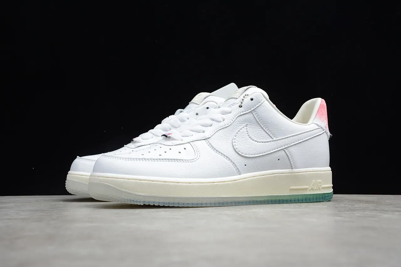 Nike Air Force 1 White Pink Gradient Heel Lifestyle Sneakers 13