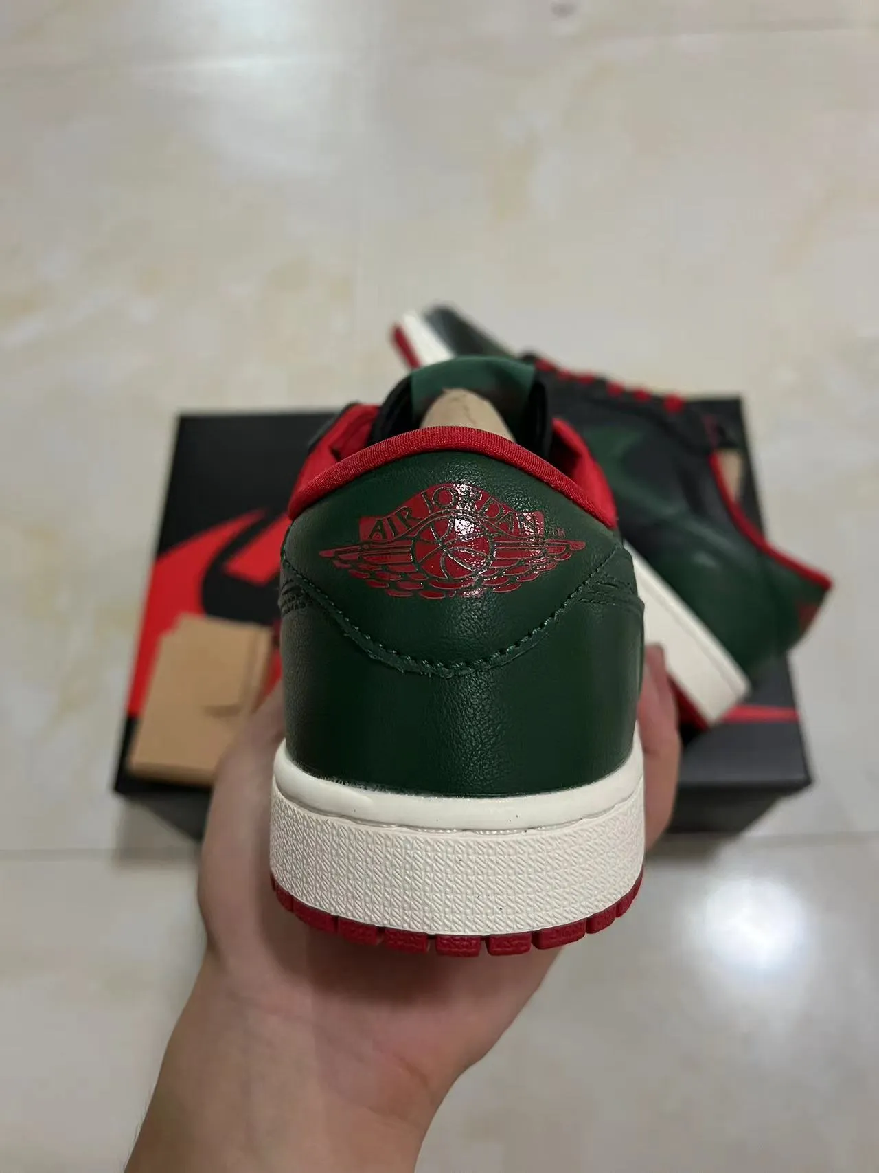 Nike Air Jordan 1 Black Dark Green Red Basketball Shoes 8
