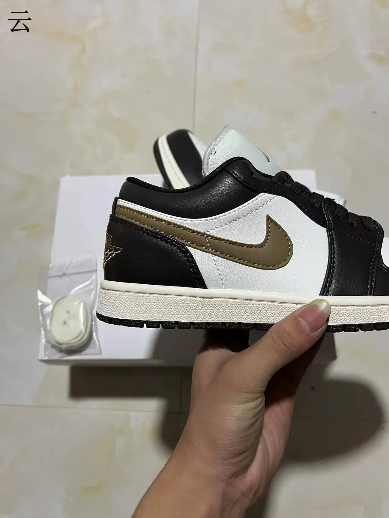 Nike Air Jordan 1 Black White Gold Lifestyle Sneakers 8