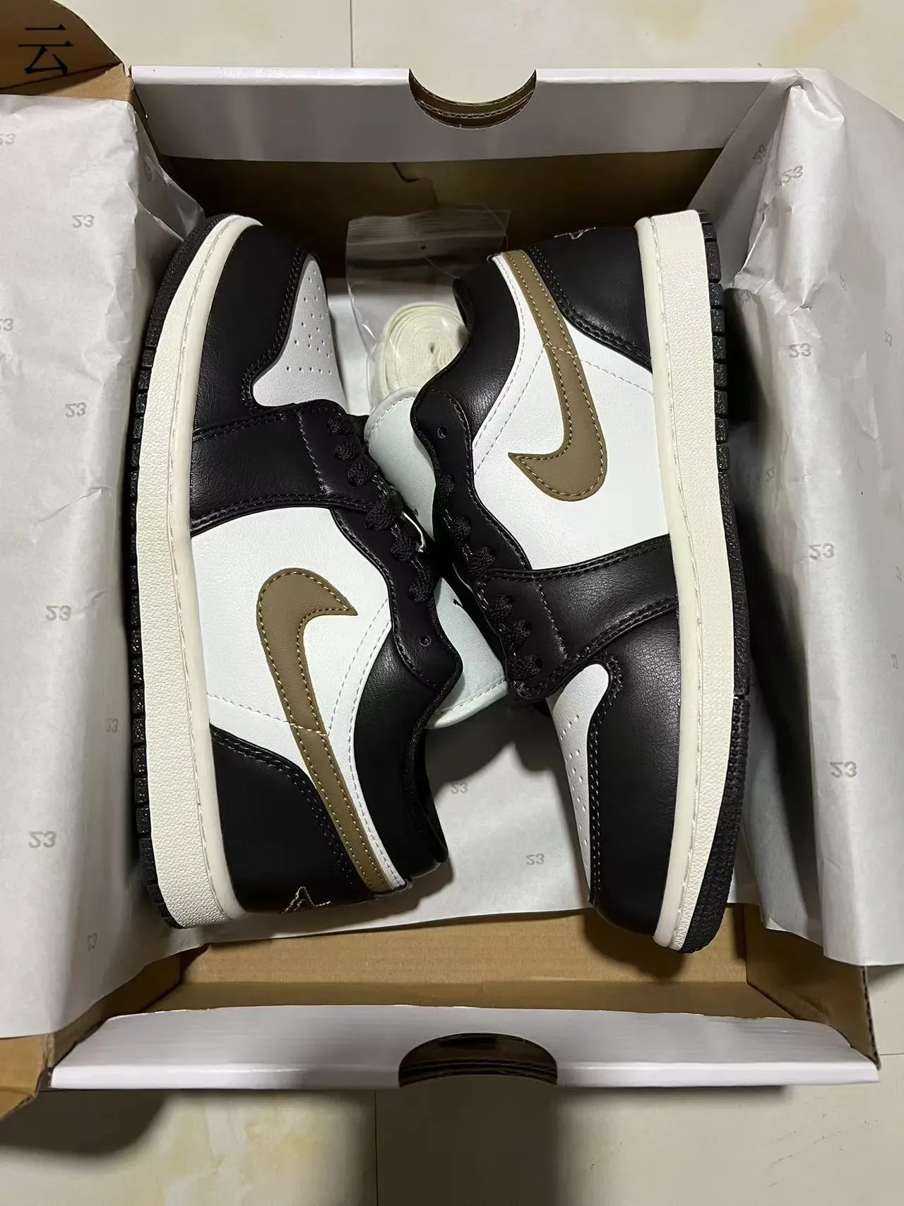 Nike Air Jordan 1 Black White Gold Lifestyle Sneakers 10