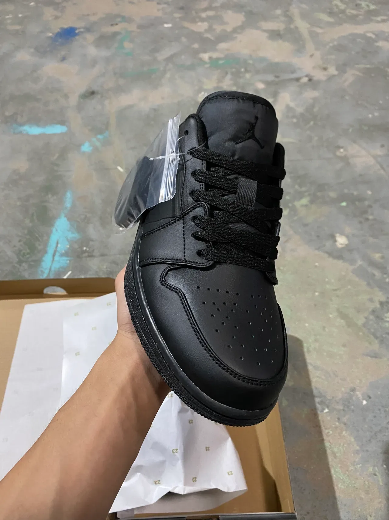 Nike Air Jordan 1 Low Sneakers Lifestyle Tout Noir 2