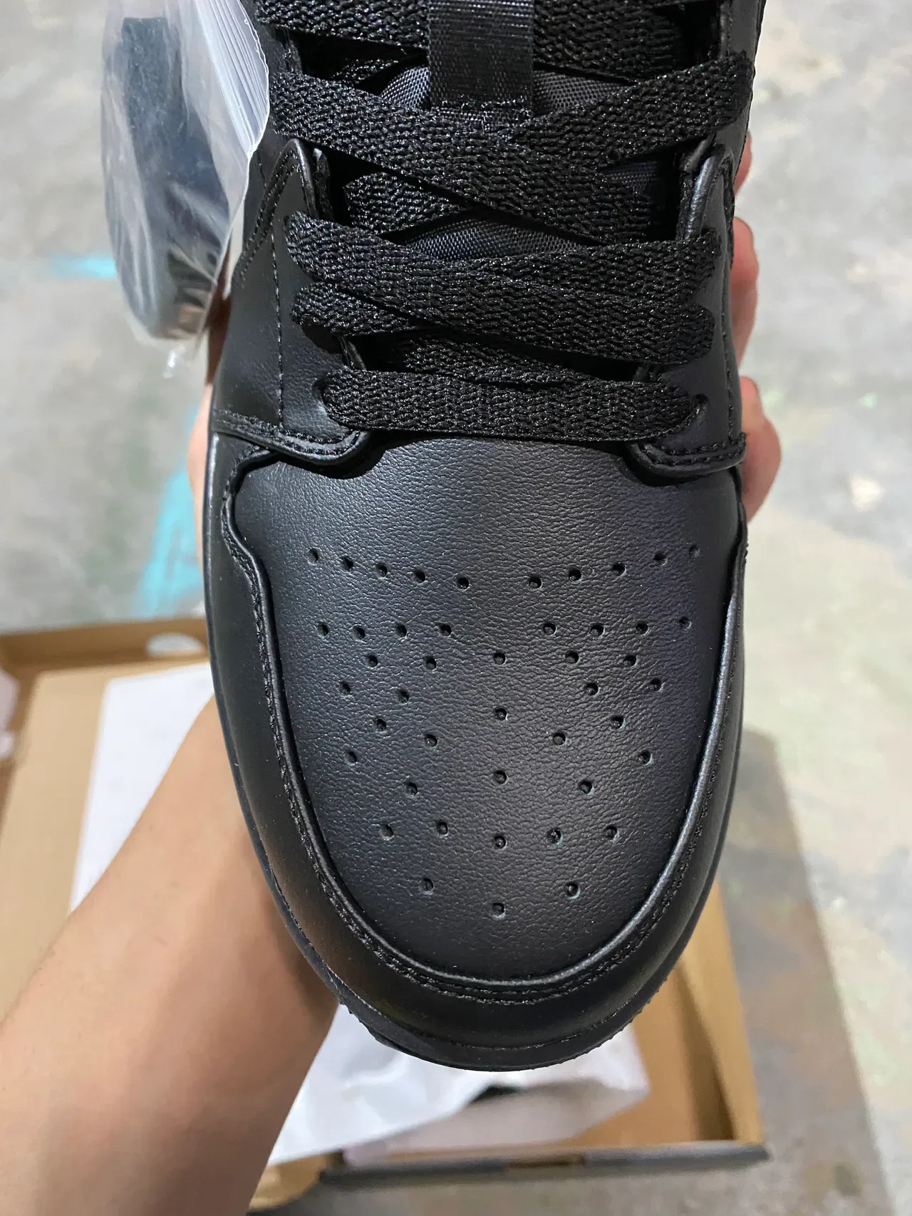 Nike Air Jordan 1 Low Sneakers Lifestyle Tout Noir 3