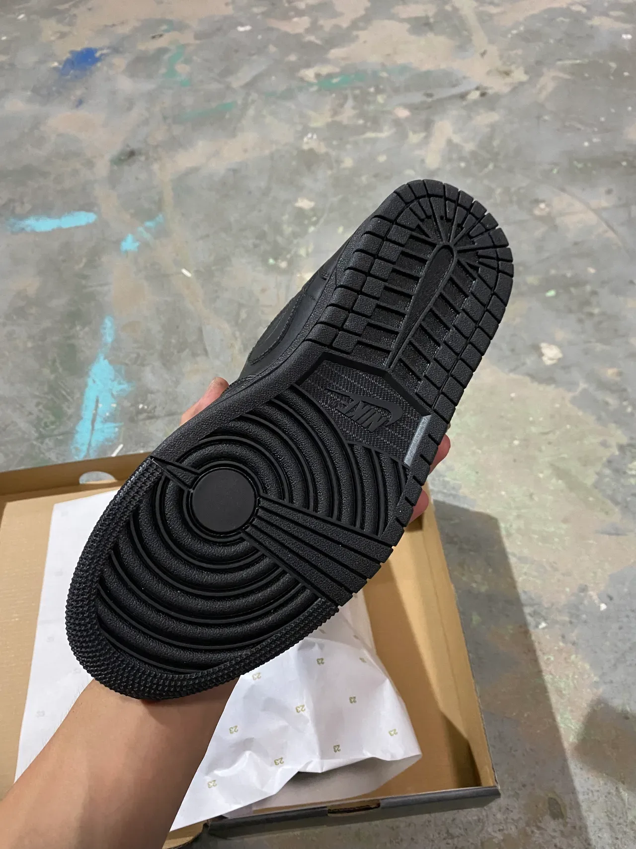 Nike Air Jordan 1 Low Sneakers Lifestyle Tout Noir 5