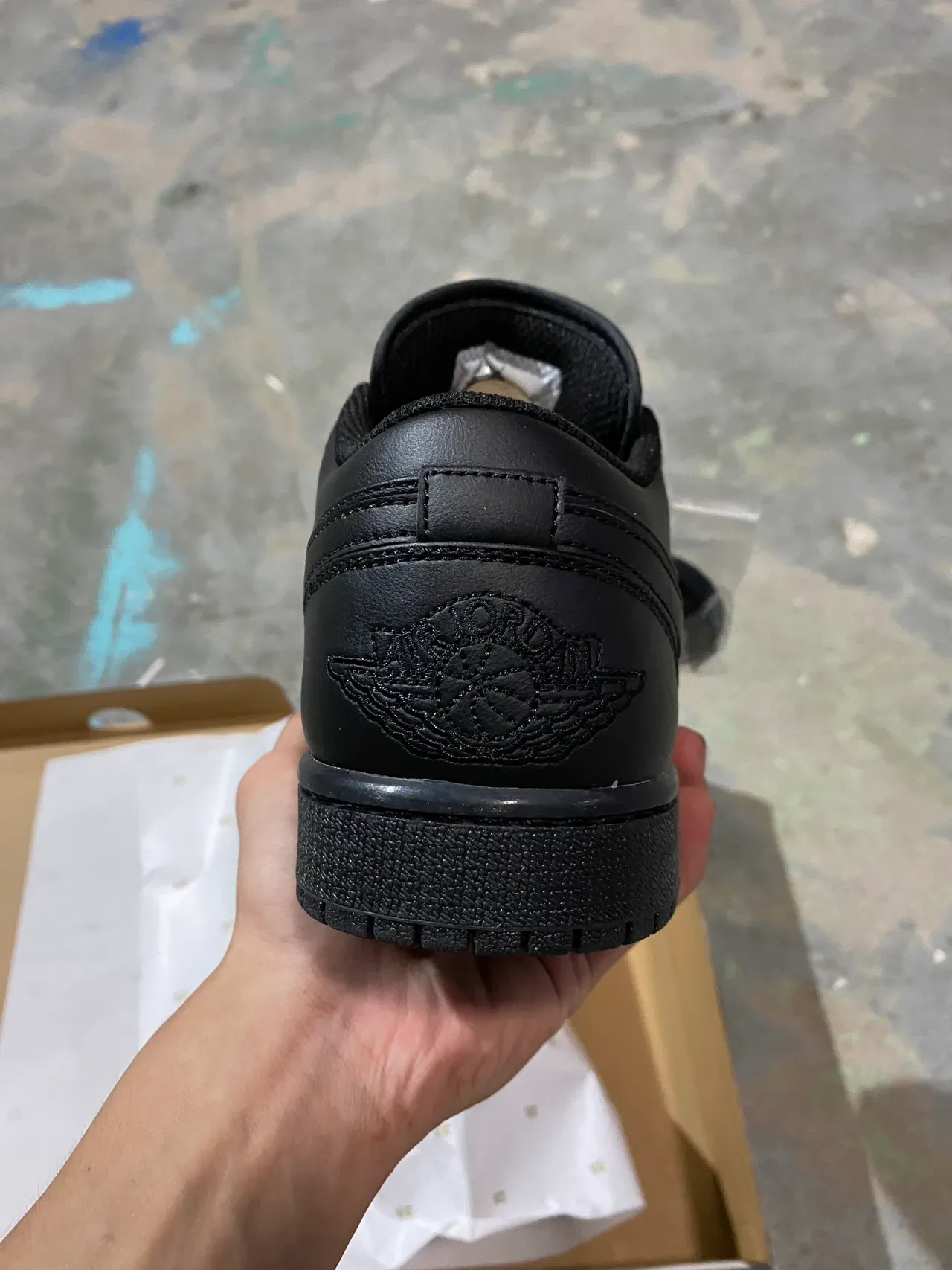 Nike Air Jordan 1 Low Sneakers Lifestyle Tout Noir 6