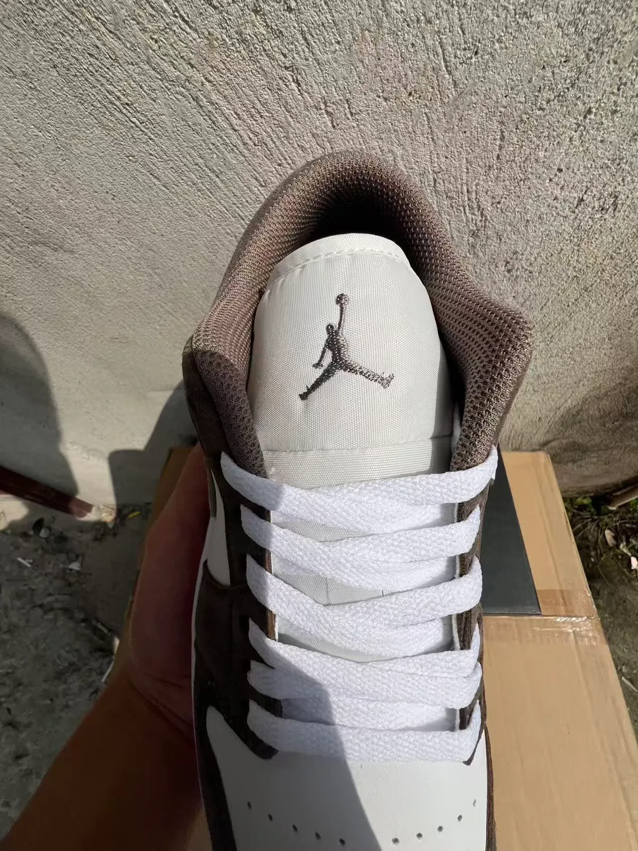 Nike Air Jordan 1 Low Beige Brown White Lifestyle Sneakers 4